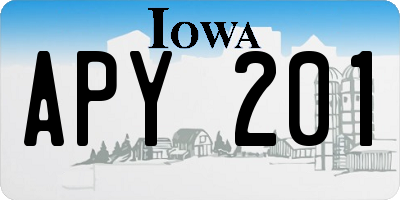 IA license plate APY201