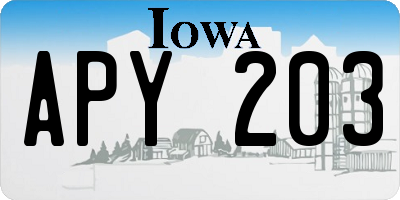 IA license plate APY203