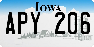 IA license plate APY206