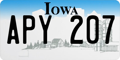 IA license plate APY207