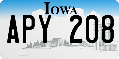 IA license plate APY208