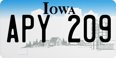 IA license plate APY209