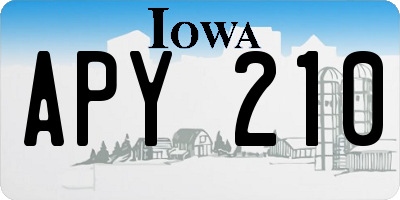 IA license plate APY210