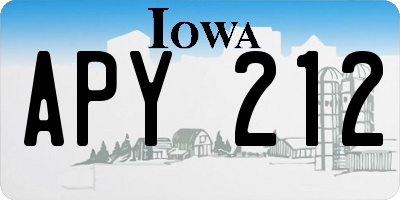 IA license plate APY212