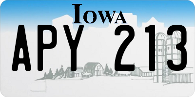 IA license plate APY213