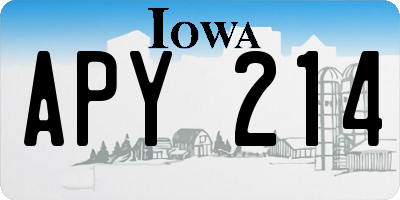 IA license plate APY214