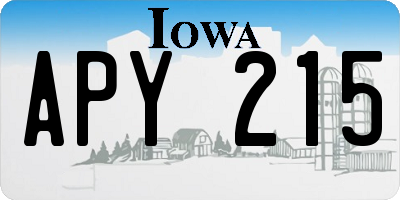 IA license plate APY215