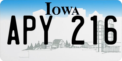 IA license plate APY216