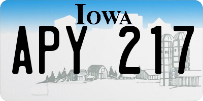 IA license plate APY217