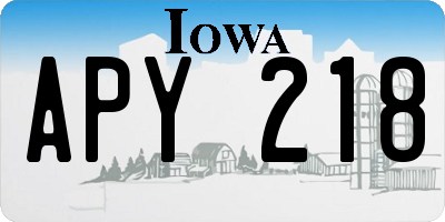 IA license plate APY218