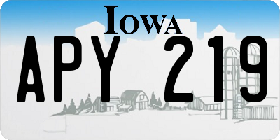 IA license plate APY219