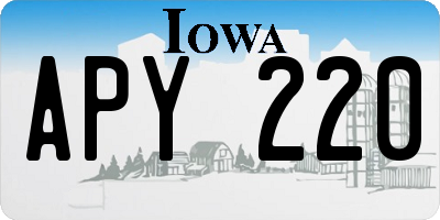 IA license plate APY220