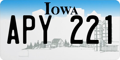 IA license plate APY221
