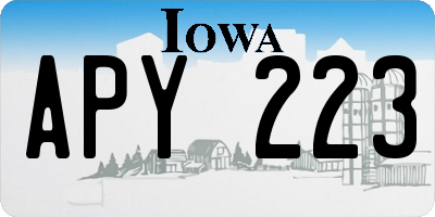 IA license plate APY223
