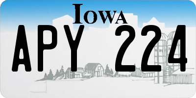 IA license plate APY224