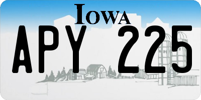 IA license plate APY225