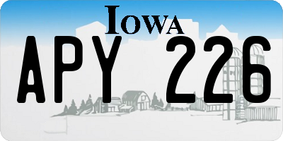 IA license plate APY226