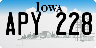 IA license plate APY228