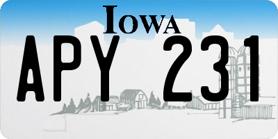 IA license plate APY231