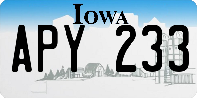 IA license plate APY233
