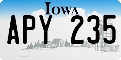 IA license plate APY235