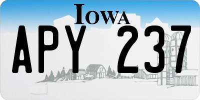 IA license plate APY237