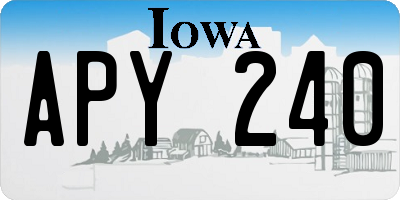 IA license plate APY240