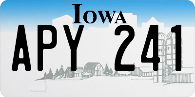 IA license plate APY241