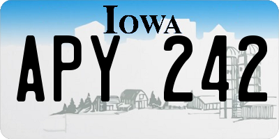 IA license plate APY242