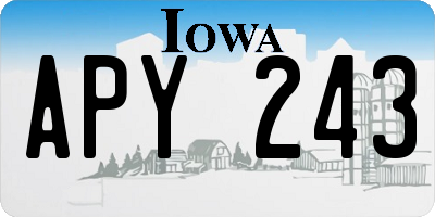 IA license plate APY243