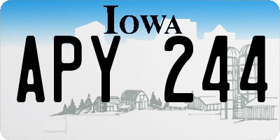 IA license plate APY244
