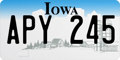 IA license plate APY245
