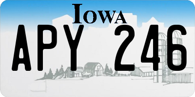 IA license plate APY246