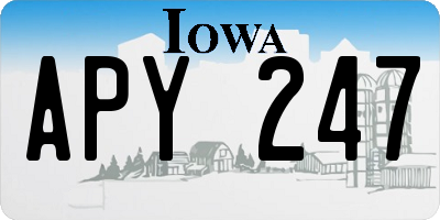 IA license plate APY247