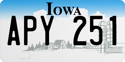 IA license plate APY251