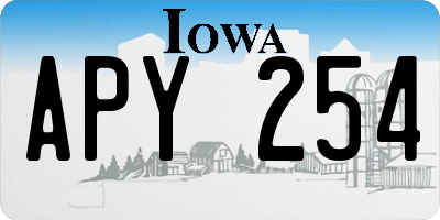 IA license plate APY254