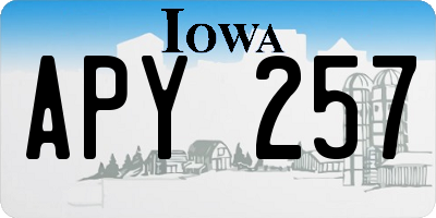 IA license plate APY257