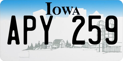 IA license plate APY259