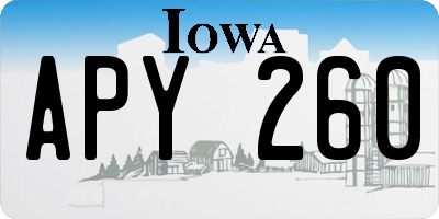 IA license plate APY260