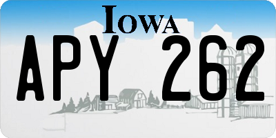 IA license plate APY262
