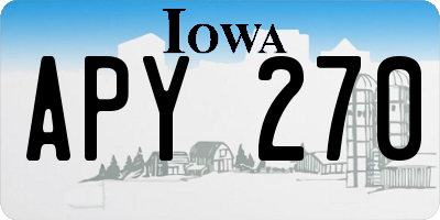 IA license plate APY270
