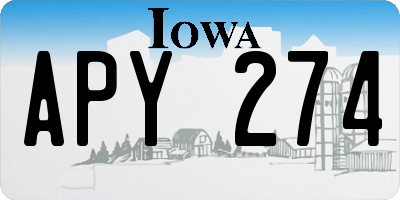 IA license plate APY274