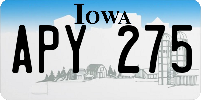 IA license plate APY275