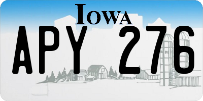 IA license plate APY276