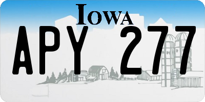 IA license plate APY277