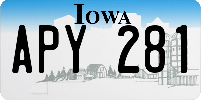 IA license plate APY281