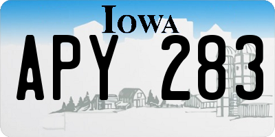 IA license plate APY283
