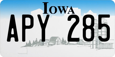 IA license plate APY285