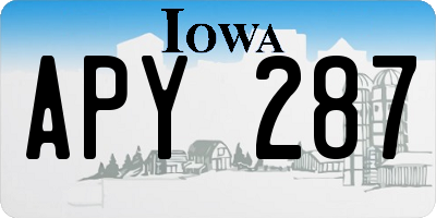 IA license plate APY287