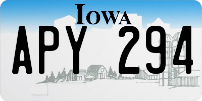 IA license plate APY294